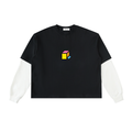 Layered Contrast Sleeve Cotton T-Shirt
