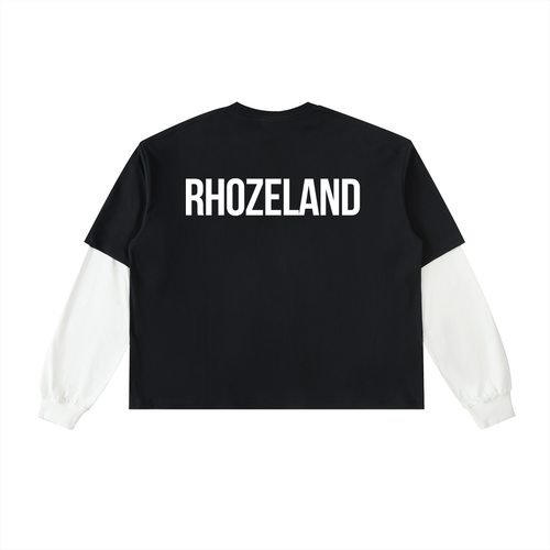 Layered Contrast Sleeve Cotton T-Shirt